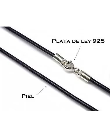 MINOPLATA GIROCOLLO IN PELLE BLU SCURO E ARGENTO STERLING 40 CM
