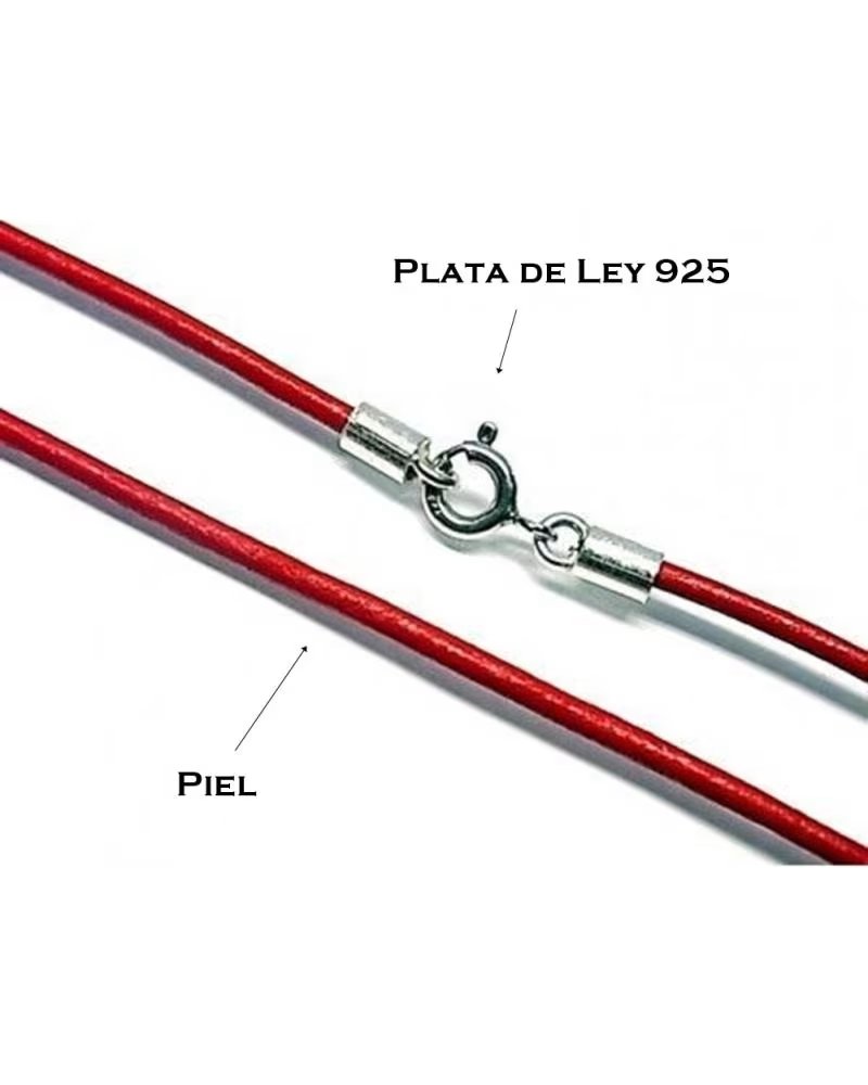 MINOPLATA GARGANTILLA DE CUERO ROJO CON CIERRE DE PLATA DE LEY 40 CM