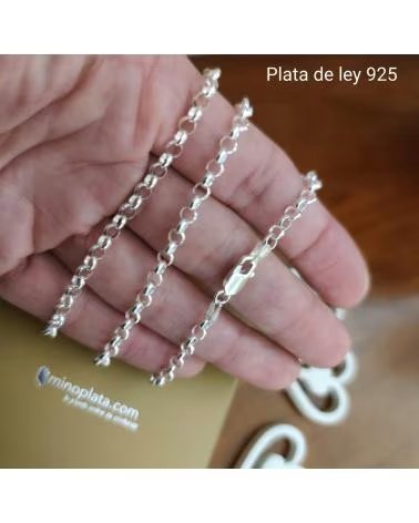 MINOPLATA ROLO-KETTE AUS 925ER STERLINGSILBER - 3 MM STÄRKE UND 60 CM LÄNGE