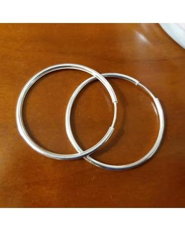 MINOPLATA PENDIENTES DE ARO FINO EN PLATA DE LEY 30 MM