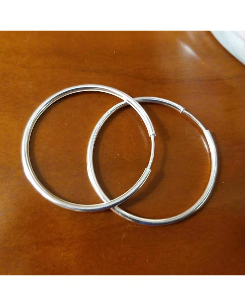 MINOPLATA PENDIENTES DE ARO FINO EN PLATA DE LEY 30 MM