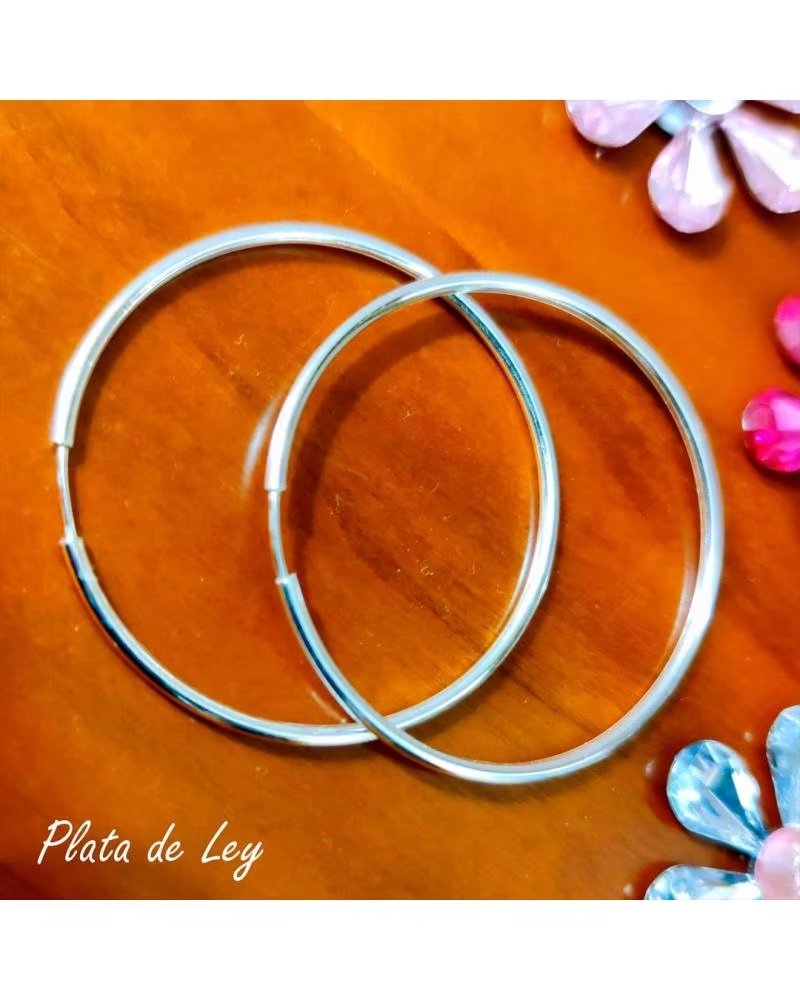 MINOPLATA AROS DE PLATA DE LEY FINOS 45 MM