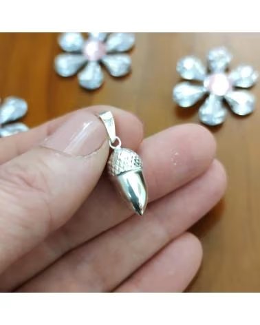 MINOPLATA COLGANTE BELLOTA DE PLATA DE LEY 20MM