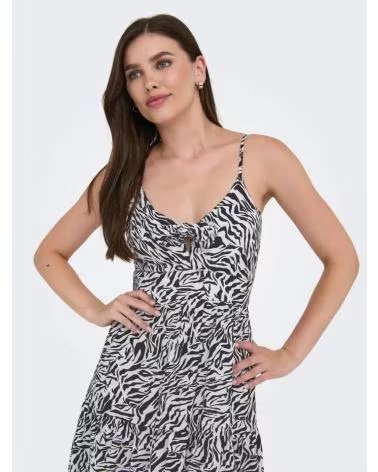 ONLY VESTIDO JENNIE CORTO ESTAMPADO NEGRO