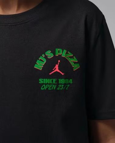 JORDAN CAMISETA AIR BOYS BRAND PIZZA 95F749-023 NEGRO