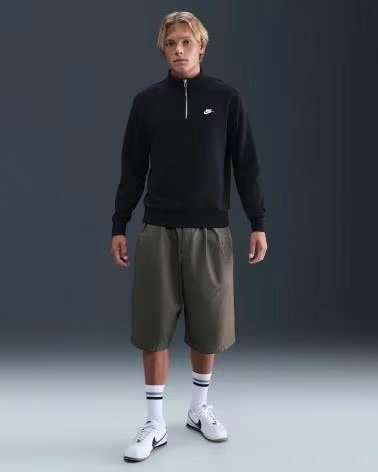 NIKE FELPA FN3864-010 CON MEZZA ZIP NEGRO