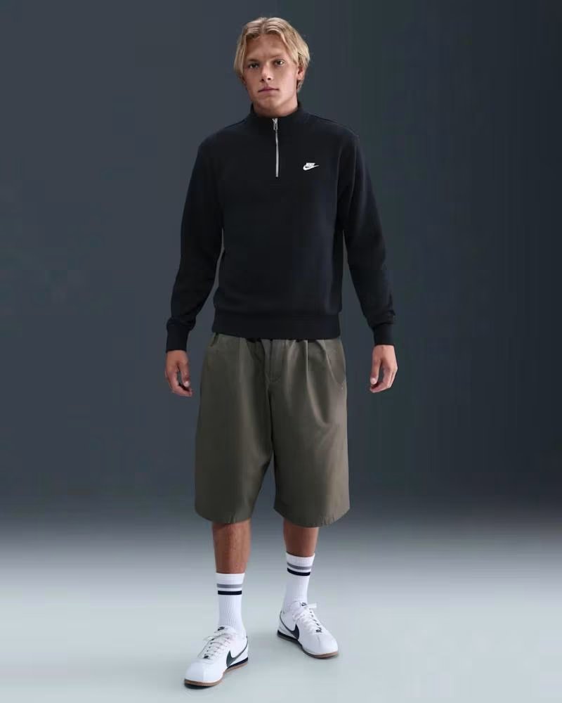 NIKE FELPA FN3864-010 CON MEZZA ZIP NEGRO