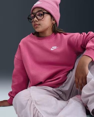 NIKE MOLETOM PARA MENINAS MODELO FZ9244 ROSA ESCURO OSCURO