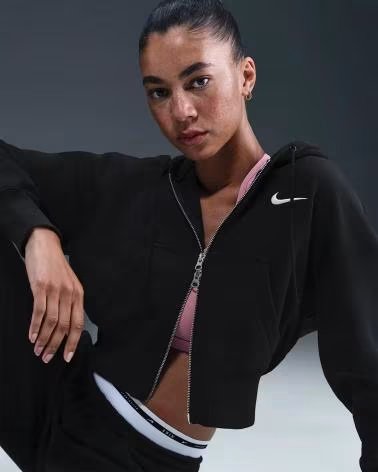 NIKE FELPA CON CAPPUCCIO E ZIP HV2426 NEGRO
