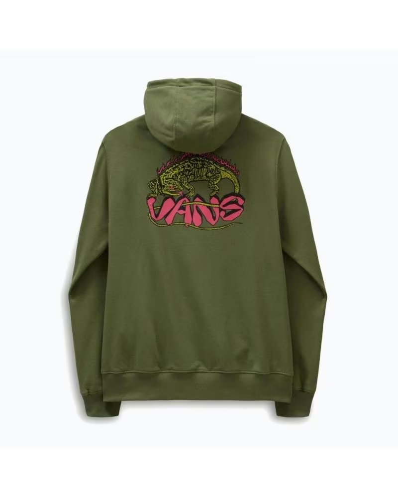 VANS OFF THE WALL FIERY FRIEND KAPUZENPULLOVER IN OLIVGRÜN OLIVINE