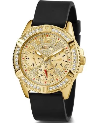 GUESS RELOJ GUESS GW0379G2 CON CRISTALES Y CORREA DE SILICONA NEGRO