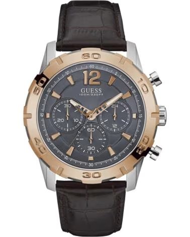 Inicio-GUESS-RELOJ CRONÓGRAFO GUESS W0864G1 CON CORREA DE PIEL MARRÓN-MARRON