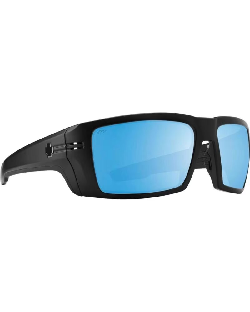 SPY LUNETTES DE SOLEIL SPORTIVES AVEC MONTURE NOIRE ET VERRES MIROIR BLEUS