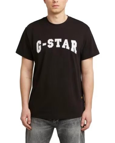 G-STAR T-SHIRT D26840 C336 FELT LOGO R T NOIR BLACK