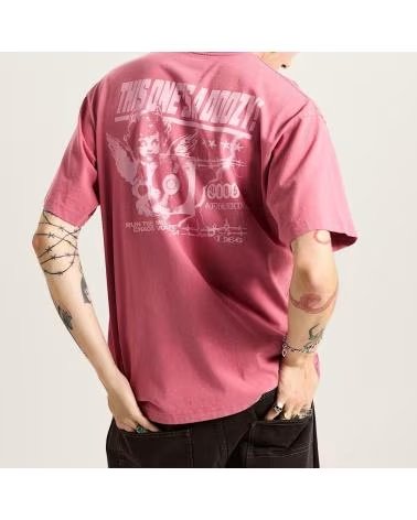 VANS OFF THE WALL EARTHBOUND LOOSE FIT T-SHIRT ROSA MAUVE MAUVEWD