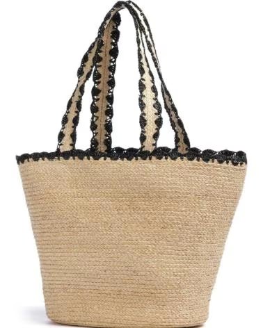 KARL LAGERFELD BORSA B1W46070 IN RAFIA CON DETTAGLI NERI NTURAL