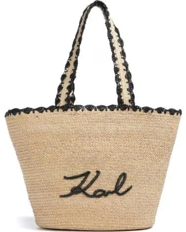 KARL LAGERFELD BORSA B1W46070 IN RAFIA CON DETTAGLI NERI NTURAL