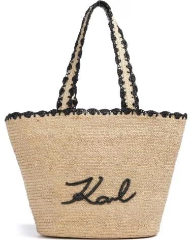 KARL LAGERFELD BORSA B1W46070 IN RAFIA CON DETTAGLI NERI NTURAL