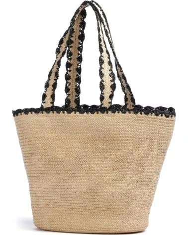 KARL LAGERFELD BORSA B1W46070 IN RAFIA CON DETTAGLI NERI NTURAL