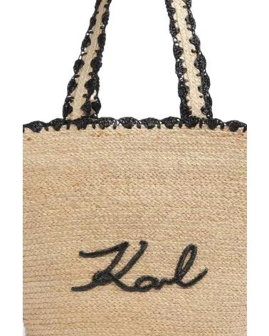 KARL LAGERFELD BORSA B1W46070 IN RAFIA CON DETTAGLI NERI NTURAL
