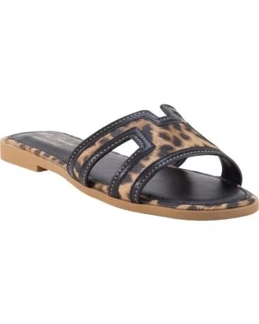 KESLEM JM555 LEOPARD PRINT FLAT SANDALS LEOPARDO