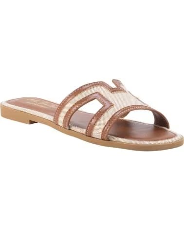KESLEM SANDALI BASSI JM555 IN PELLE E TESSUTO CUERO