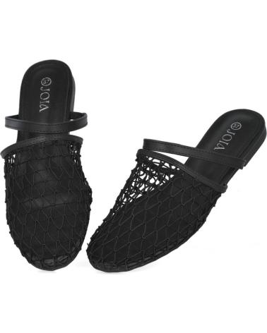 PINKDESERT SANDALIAS TIPO MULES DE RED PARA MUJER NEGRO