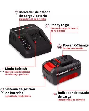 KIT CARICABATTERIE E BATTERIA EINHELL POWER X-CHANGE 40 AH MULTICOLOR