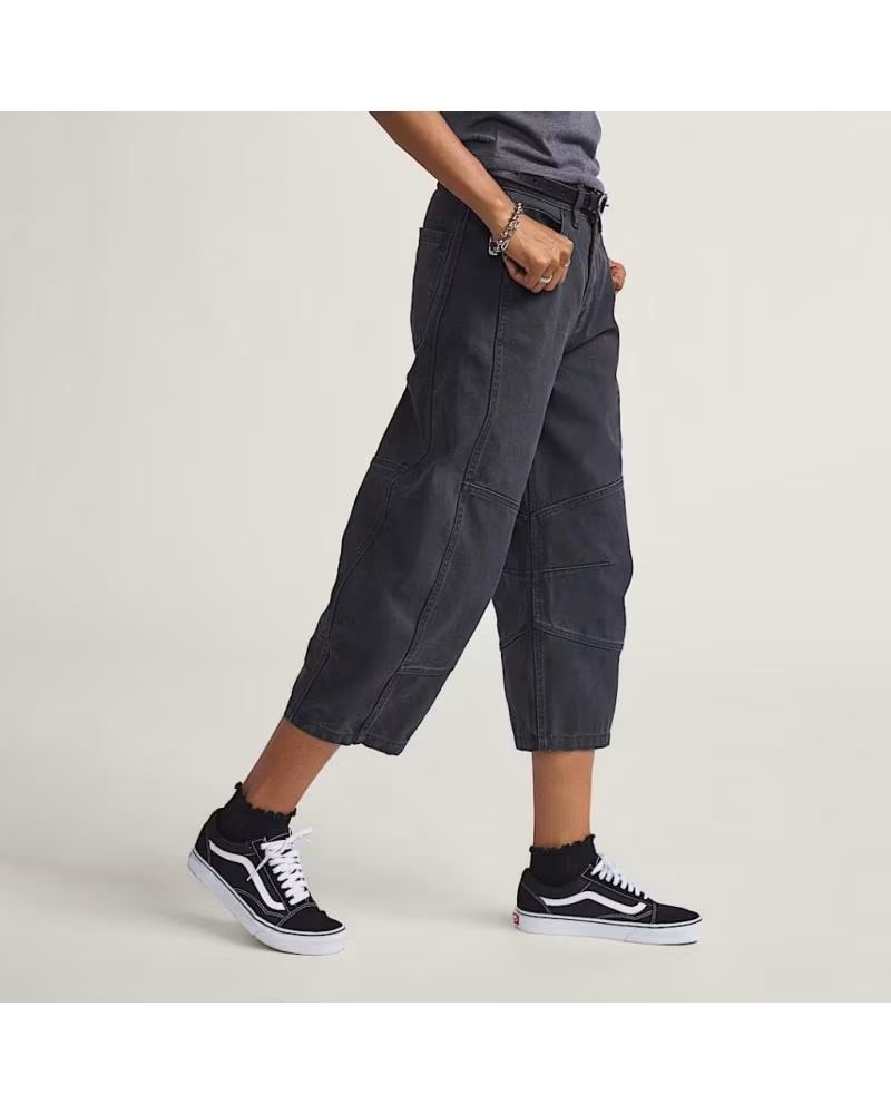 VANS OFF THE WALL PANTALONI BLAIRE CROPPED BARREL NERI BLACK