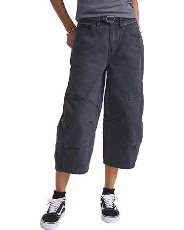 VANS OFF THE WALL PANTALONI BLAIRE CROPPED BARREL NERI BLACK