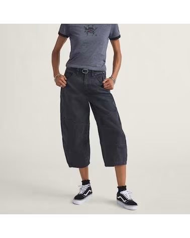 VANS OFF THE WALL PANTALONI BLAIRE CROPPED BARREL NERI BLACK