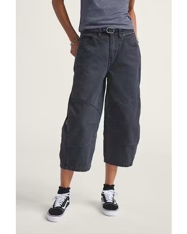 VANS OFF THE WALL PANTALONI BLAIRE CROPPED BARREL NERI BLACK