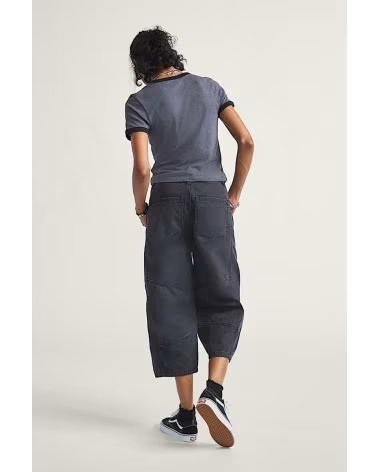 VANS OFF THE WALL PANTALONI BLAIRE CROPPED BARREL NERI BLACK