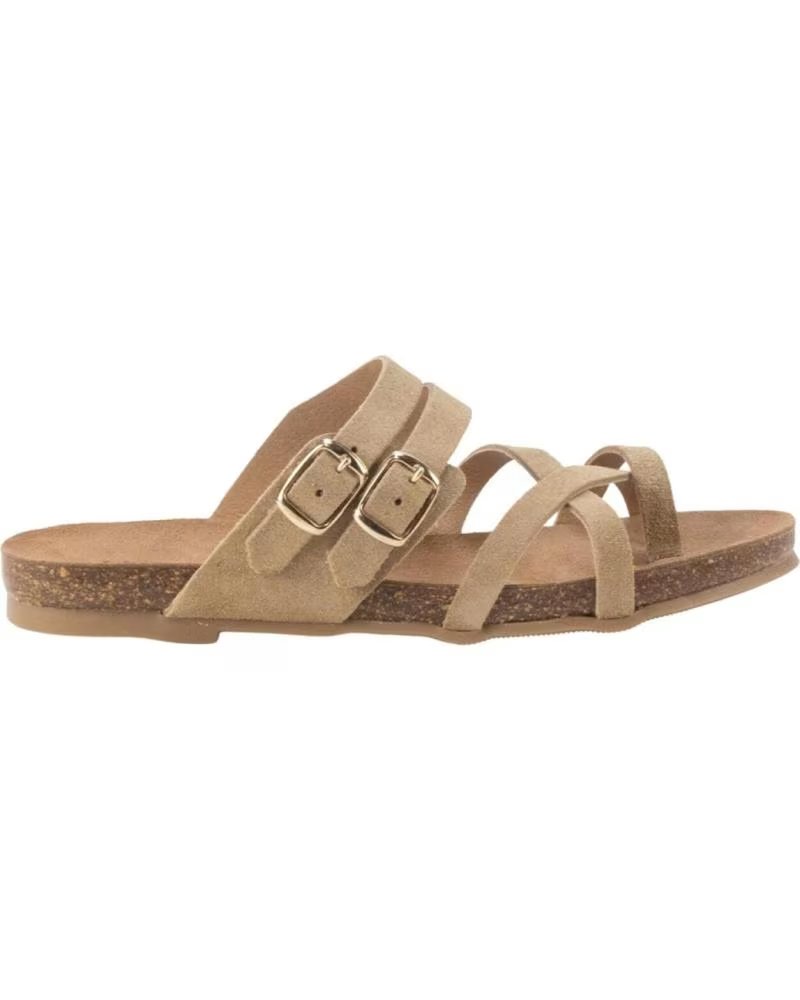 KESLEM SANDALES 801 BEIGE À BOUCLES