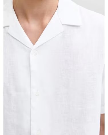 CAMISA JACK AND JONES DE LINO MANGA CORTA 077-54065741103443 BLANCO
