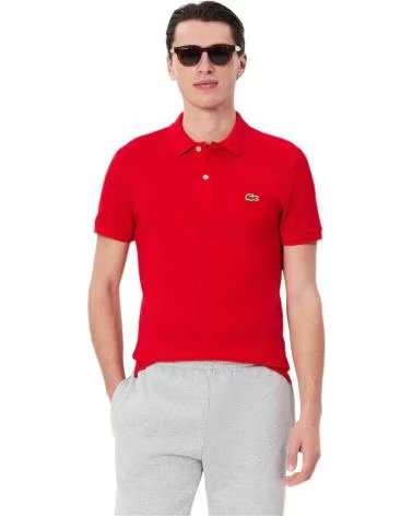 LACOSTE SHORT SLEEVE T-SHIRT PH4012 00 240-XXL IN RED FOR MEN