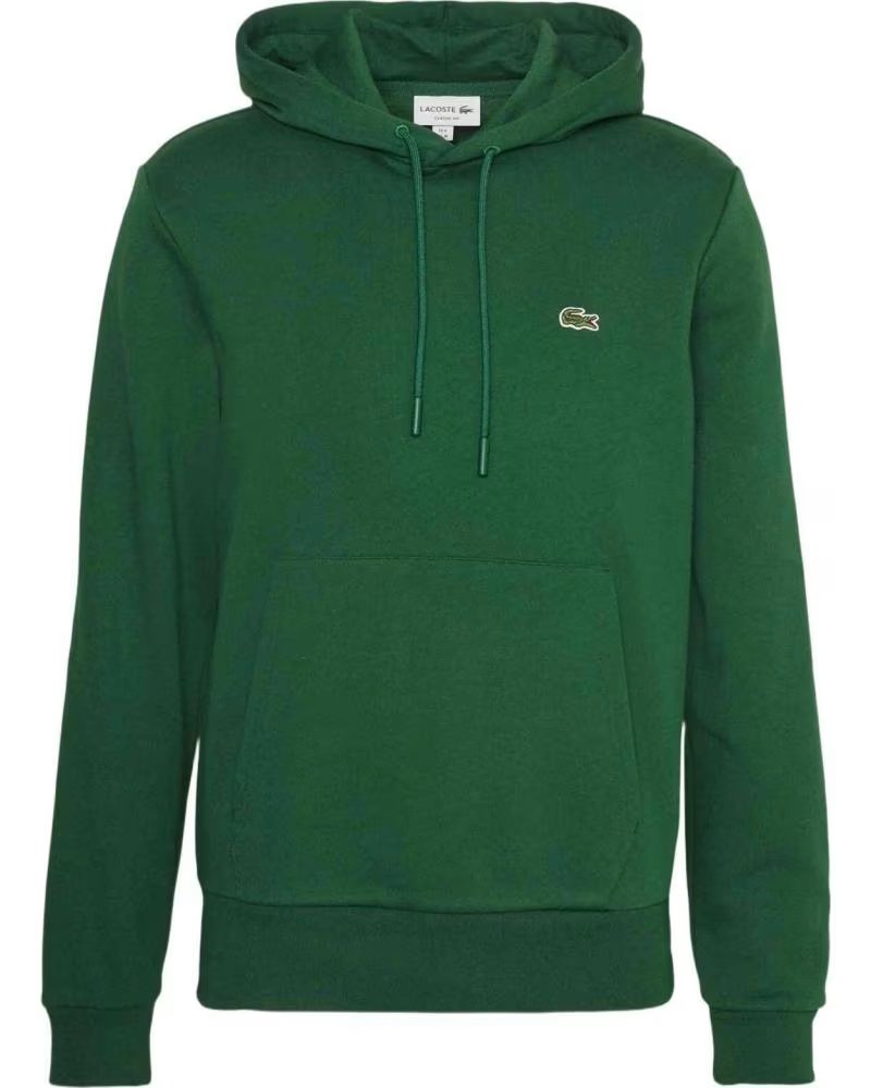 FELPA CON CAPPUCCIO LACOSTE CLASSIC SH9623132 UOMO VERDE