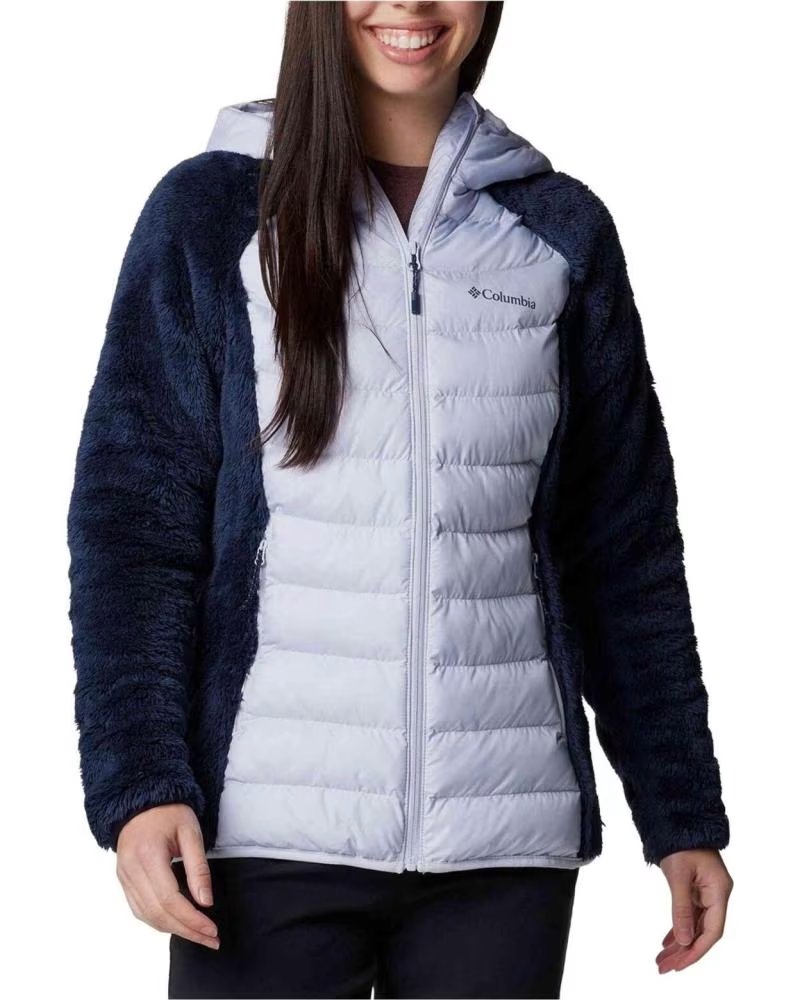 COLUMBIA JAQUETA COM CAPUZ PARA MULHER, DESIGN BICOLOR MULTICOLOR