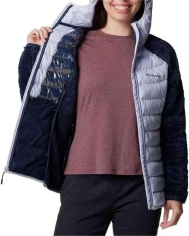 COLUMBIA JAQUETA COM CAPUZ PARA MULHER, DESIGN BICOLOR MULTICOLOR
