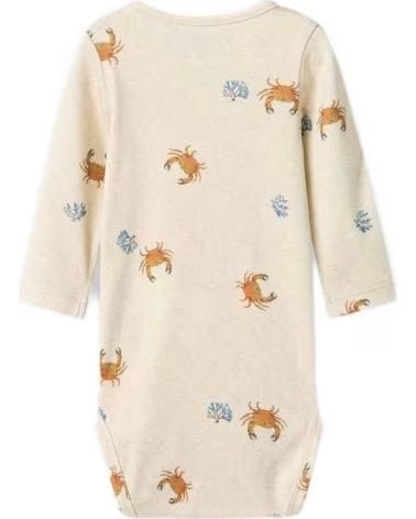 NAME IT LANGARM-BODY FÜR BABYS MIT KRABBEN-PRINT IN BEIGE