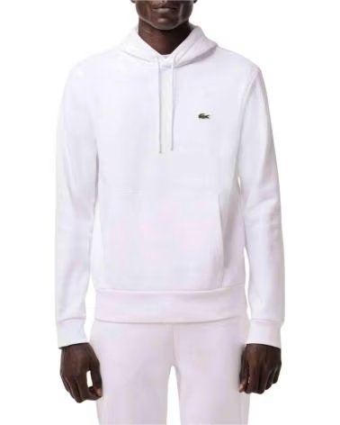 LACOSTE HOODED SWEATSHIRT SH9839-00-001 WHITE BLANCO