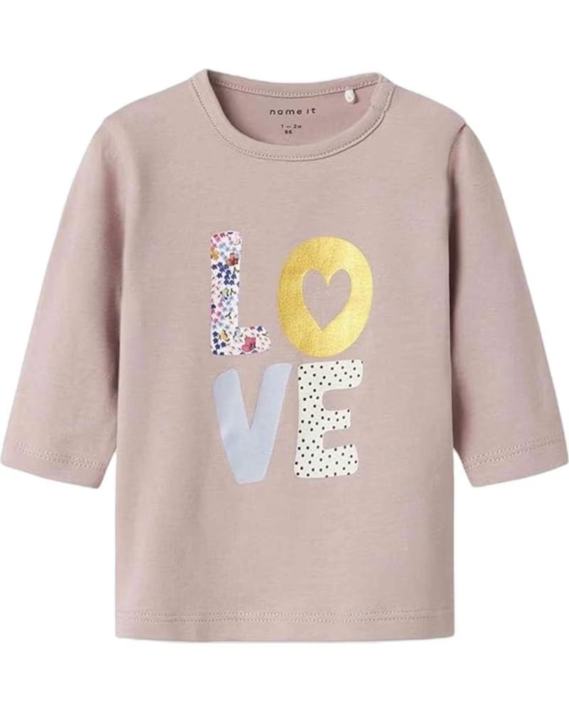 NAME IT T-SHIRT A MANICHE LUNGHE PER NEONATI CON STAMPA LOVE MORADO