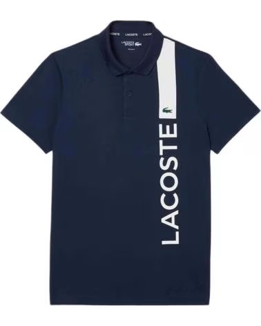 LACOSTE SHORT SLEEVE POLO SHIRT WITH SIDE STRIPE AZUL MARINO