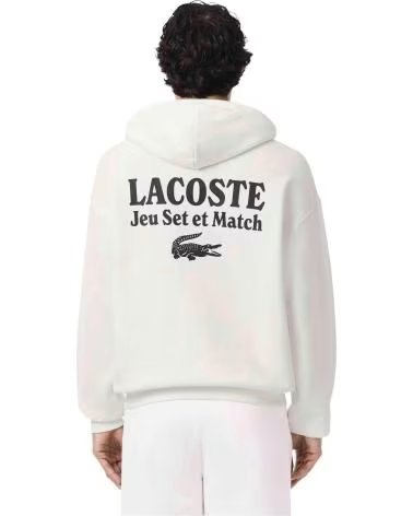 LACOSTE SUDADERA CON CAPUCHA SH5947 - 70V EN BLANCO PARA HOMBRE FLOUR