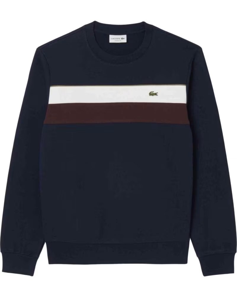 LACOSTE FELPA SH5498-00-6WZ A FASCE DA UOMO BLACK