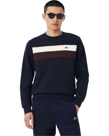 LACOSTE FELPA SH5498-00-6WZ A FASCE DA UOMO BLACK