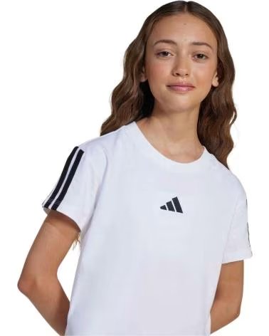 ADIDAS T-SHIRT A MANICHE CORTE JJ0945 PER BAMBINA WHITE-BLACK