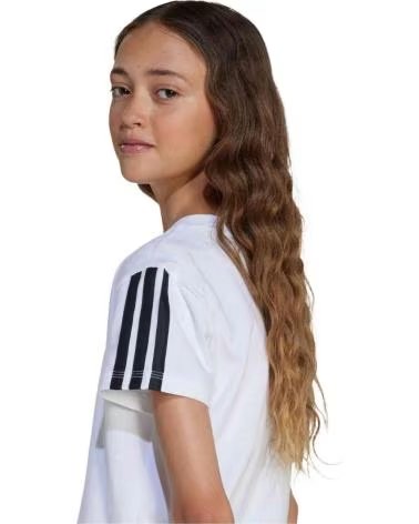 ADIDAS T-SHIRT A MANICHE CORTE JJ0945 PER BAMBINA WHITE-BLACK