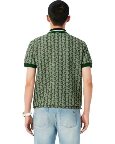 LACOSTE POLO DH1417-00-D1R MANICA CORTA STAMPATA GREEN