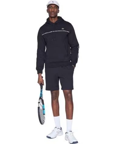 LACOSTE FELPA CON CAPPUCCIO SH9818-00-031 NEGRO BLANCO